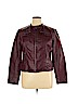 New York & Company 100% Polyurethane Burgundy Faux Leather Jacket Size XL - photo 1