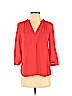 H&M 100% Polyester Red 3/4 Sleeve Blouse Size 6 - photo 1