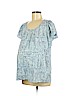 Motherhood 100% Polyester Blue Short Sleeve Blouse Size M - photo 1