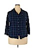 Ava & Viv 100% Rayon Blue Long Sleeve Button-Down Shirt Size 2X - photo 1