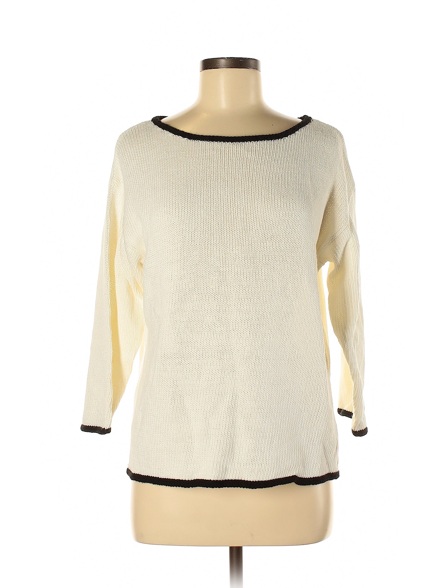 Jones New York Sport Solid Ivory White Pullover Sweater Size M - 84% ...