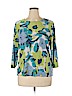 JM Collection Blue 3/4 Sleeve Top Size XL - photo 1