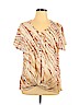 Cj Banks 100% Polyester Tan Short Sleeve Blouse Size 1X - photo 1