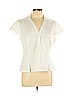 Ann Taylor LOFT White Short Sleeve Button-Down Shirt Size 14 - photo 1