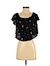 Kendall & Kylie 100% Rayon Black Short Sleeve Blouse Size S - photo 1