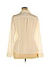 White House Black Market 100% Silk White Long Sleeve Silk Top Size 14 - photo 2