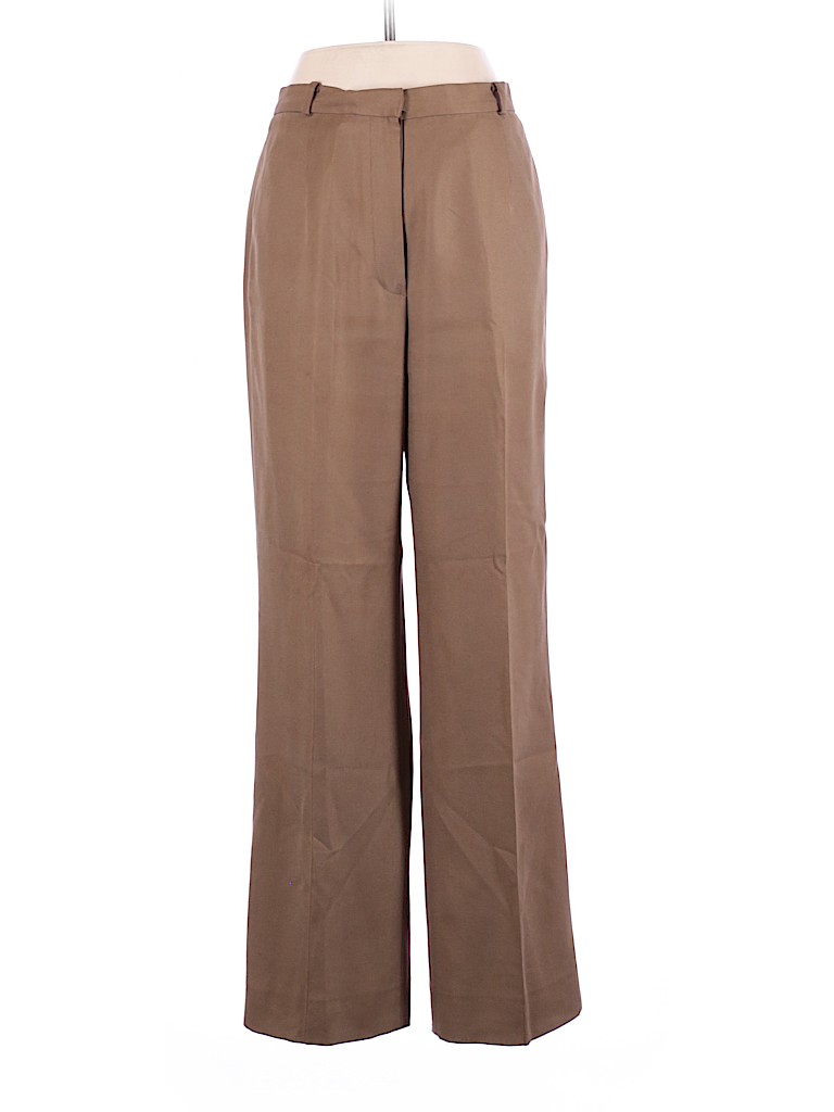 Talbots 100% Silk Solid Brown Tan Silk Pants Size 8 - 89% off | thredUP