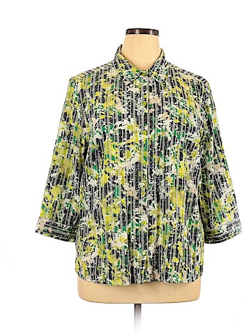 Christopher & Banks 3/4 Sleeve Button-Down Shirt (view 1)