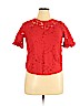 Monteau Red Short Sleeve Top Size L - photo 1