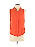 By & By 100% Cotton Orange Sleeveless Button-Down Shirt Size XL - photo 1