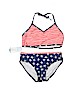 Cat & Jack Stripes Stars Blue Two Piece Swimsuit Size L (kids) - photo 1