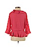 Topshop 100% Polyester Pink 3/4 Sleeve Blouse Size 2 - photo 2