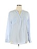 Ann Taylor 100% Silk Blue Long Sleeve Silk Top Size XL - photo 1
