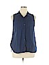 Old Navy Blue Sleeveless Button-Down Shirt Size XL - photo 1