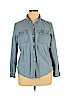 Old Navy 100% Cotton Blue Long Sleeve Button-Down Shirt Size XL - photo 1