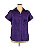 Lane Bryant Purple Short Sleeve Button-Down Shirt Size 16 - photo 1