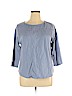 Ann Taylor LOFT Outlet 100% Cotton Blue 3/4 Sleeve Top Size XL - photo 1