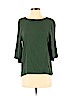 H&M 100% Viscose Green Long Sleeve Top Size 2 - photo 1