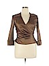 JS Collection Brown Long Sleeve Blouse Size 14 - photo 1