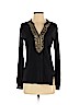 Lucky Brand 100% Cotton Black Long Sleeve Blouse Size S - photo 1