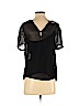 Club Monaco 100% Silk Black Short Sleeve Silk Top Size S - photo 2