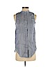 H&M 100% Cotton Blue Sleeveless Button-Down Shirt Size 4 - photo 1