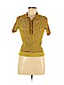 Zara Yellow Short Sleeve Button-Down Shirt Size M - photo 1
