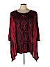 Avenue 100% Polyester Red Long Sleeve Top Size 30 - 32 Plus - photo 1
