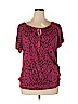 INC International Concepts 100% Rayon Pink Short Sleeve Top Size 1X - photo 1