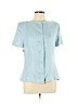 David Warren Blue Short Sleeve Blouse Size 14 - photo 1