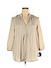 Mossimo 100% Polyester Tan Long Sleeve Blouse Size XL - photo 1