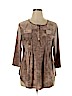 Eve & Maddie Tan 3/4 Sleeve Top Size XL - photo 1