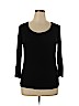 August Silk Black Long Sleeve Top Size XL - photo 1