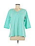 Quacker Factory Blue 3/4 Sleeve Top Size M - photo 1