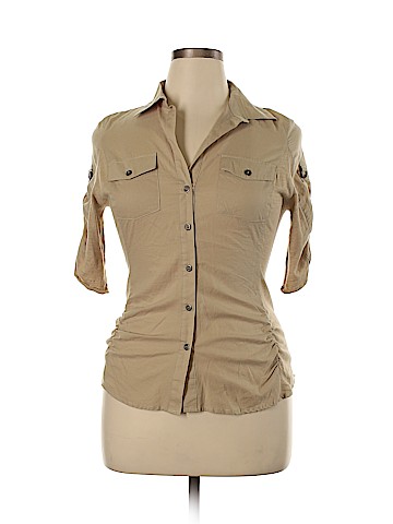 Almost Famous 3/4 Sleeve Button-Down Shirt (view 1)