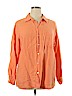 Chico's 100% Linen Orange Long Sleeve Button-Down Shirt Size XL (3) - photo 1