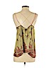 Zara 100% Polyester Gold Sleeveless Blouse Size S - photo 2