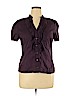Elle Purple Short Sleeve Blouse Size XL - photo 1