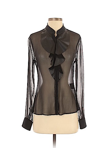 Elie Tahari Long Sleeve Silk Top (view 1)