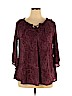Style&Co 100% Nylon Burgundy 3/4 Sleeve Blouse Size XL - photo 1