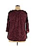 Style&Co 100% Nylon Burgundy 3/4 Sleeve Blouse Size XL - photo 2