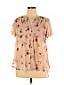 Knox Rose 100% Polyester Tan Short Sleeve Blouse Size XL - photo 1