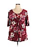 Assorted Brands Burgundy Short Sleeve Top Size 3X - photo 1