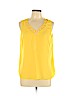 Skies Are Blue 100% Polyester Yellow Sleeveless Blouse Size L (petite) - photo 1