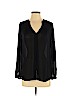 Lucky Brand 100% Rayon Black Long Sleeve Blouse Size S - photo 1
