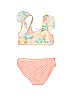 Cat & Jack Polka Dots Pink Two Piece Swimsuit Size 6 - 6X - photo 2