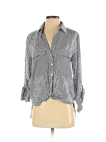 Zara 3/4 Sleeve Button-Down Shirt (view 1)
