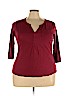 Unbranded 100% Cotton Red 3/4 Sleeve Top Size 2X - photo 1