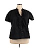 Elle Black Short Sleeve Button-Down Shirt Size 2X - photo 1