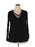 City Chic Black Long Sleeve Top Size 18 - photo 1